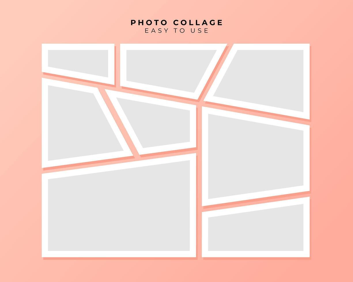 Photo Frame Collage With Flat Design Template vector