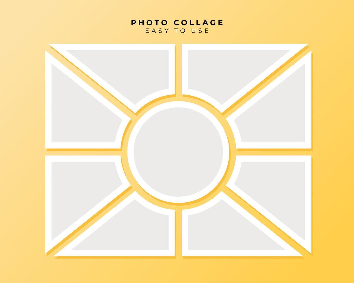 Photo Frame Collage With Flat Design Template vector