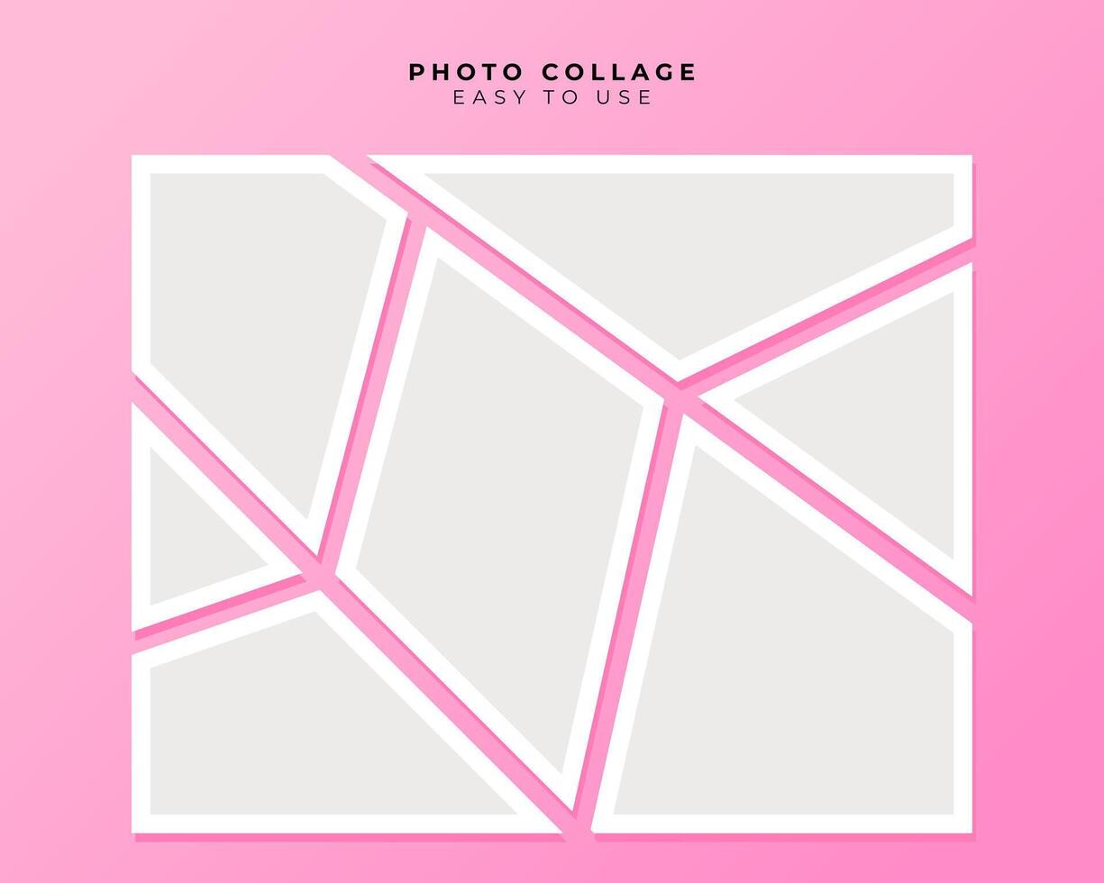 Photo Frame Collage With Flat Design Template vector