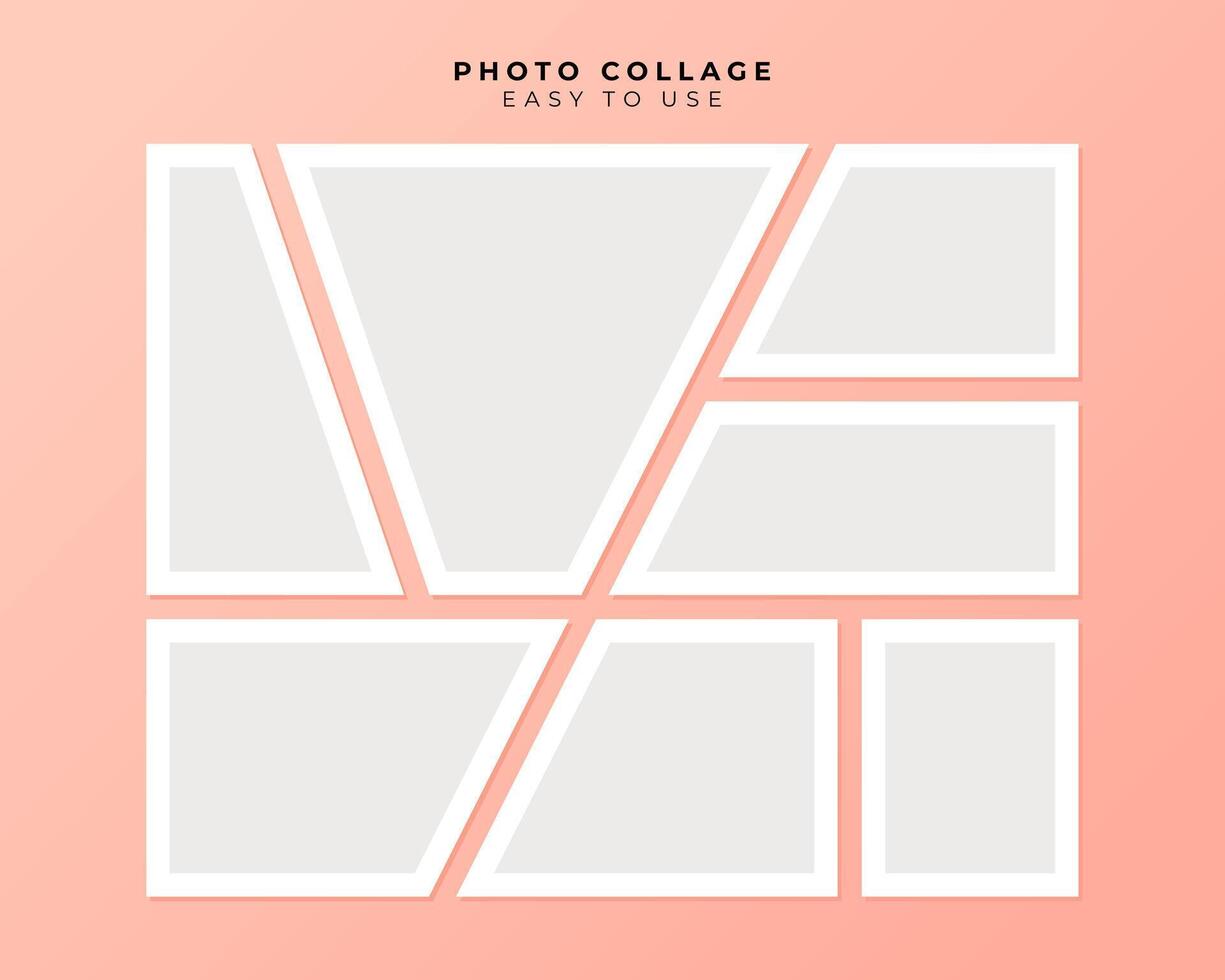 Photo Frame Collage With Flat Design Template vector