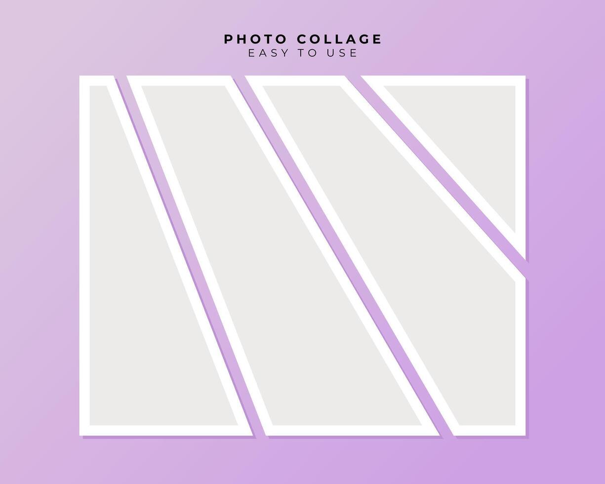 Photo Frame Collage With Flat Design Template vector