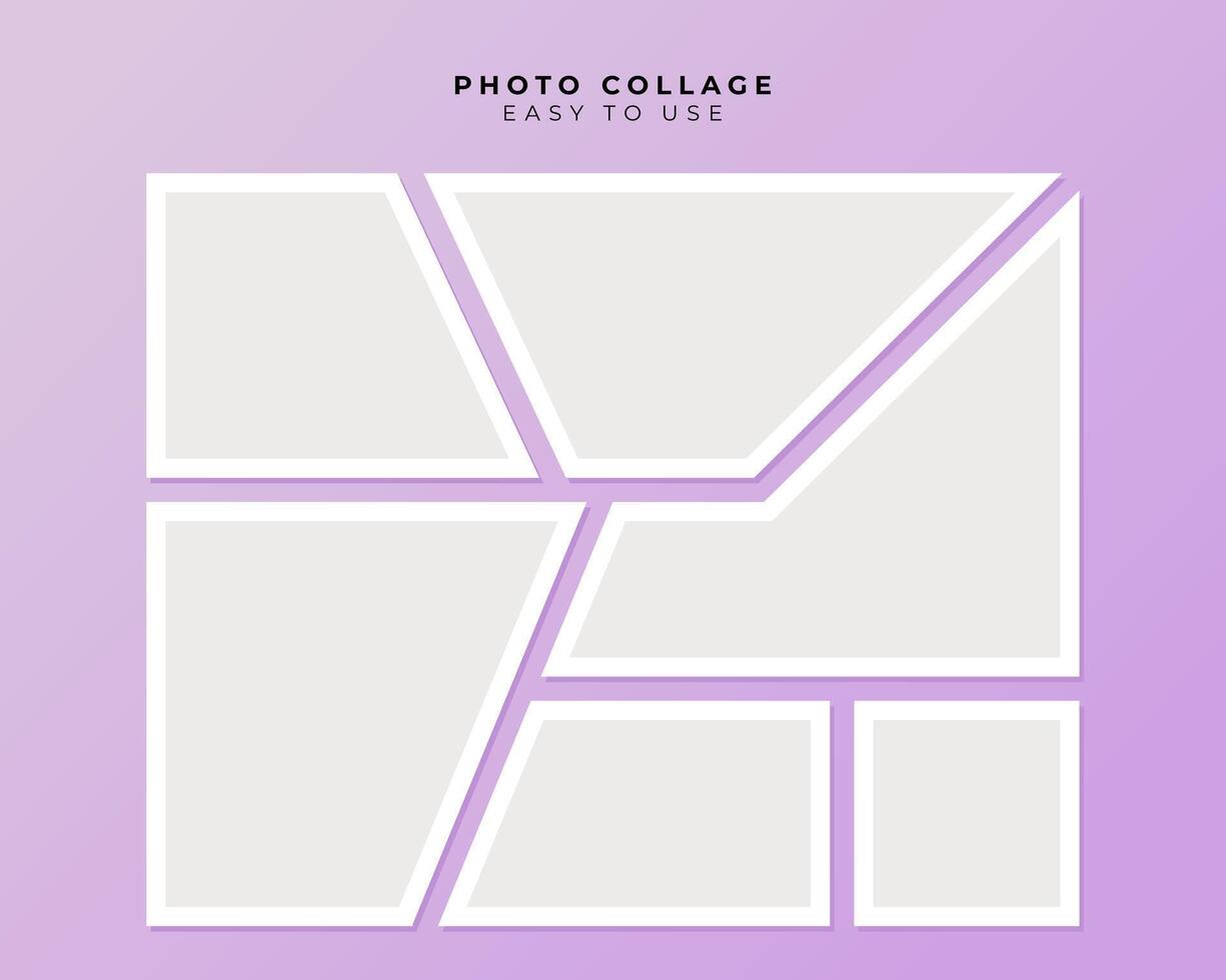 Photo Frame Collage With Flat Design Template vector