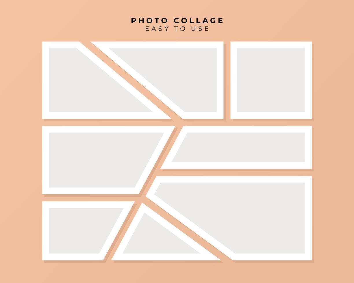 Photo Frame Collage With Flat Design Template vector
