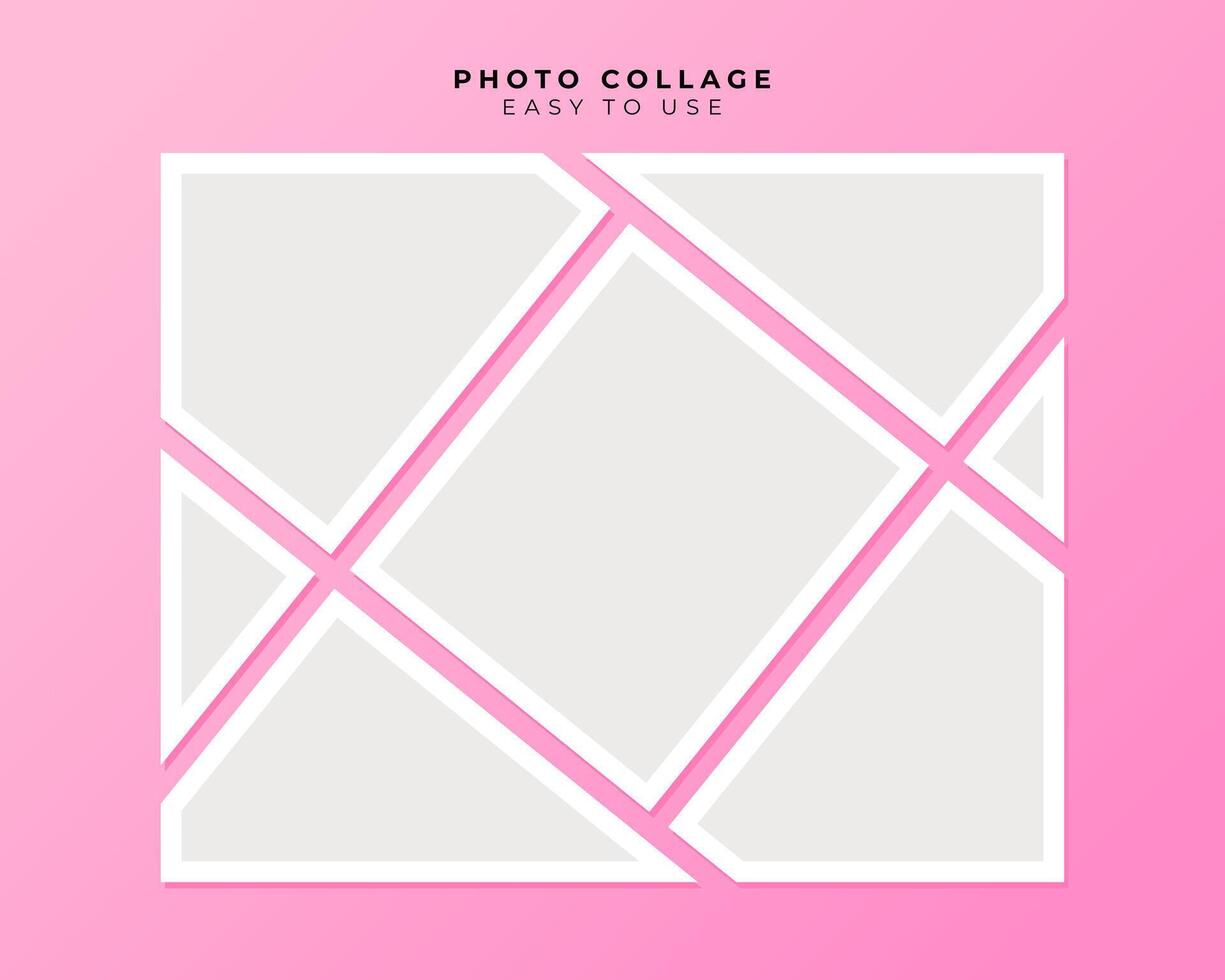 Photo Frame Collage With Flat Design Template vector