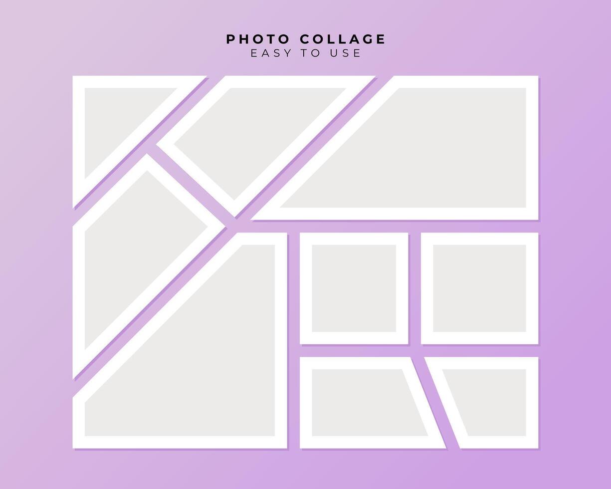Photo Frame Collage With Flat Design Template vector