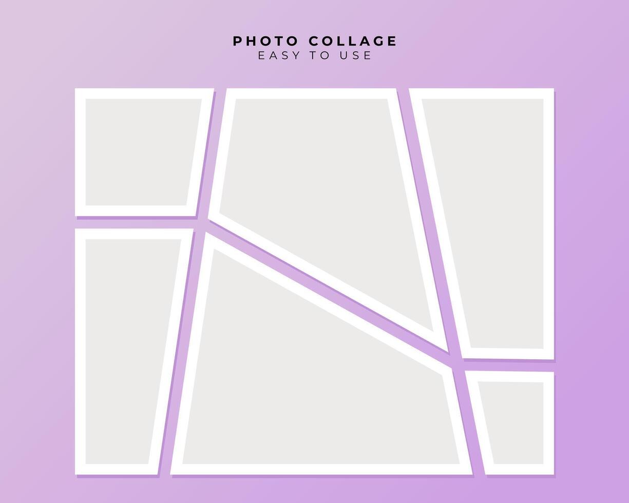 Photo Frame Collage With Flat Design Template vector