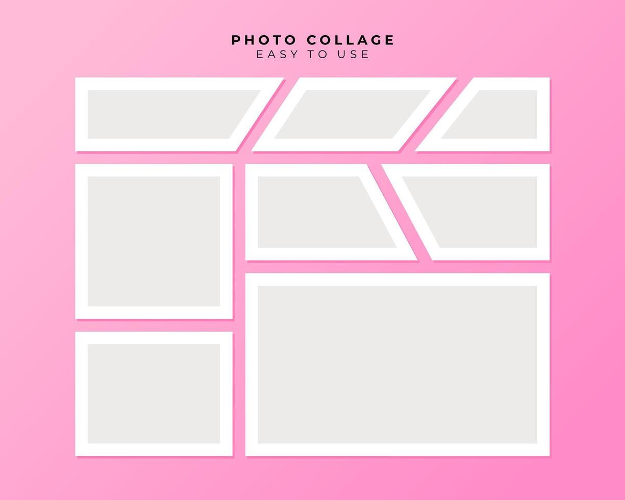 Photo Frame Collage With Flat Design Template vector