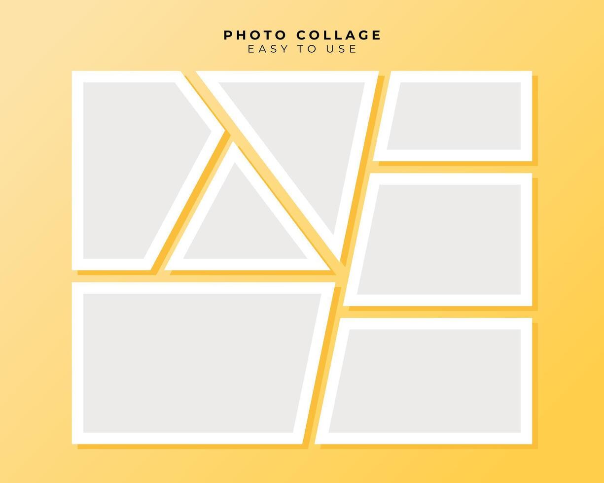 Photo Frame Collage With Flat Design Template vector
