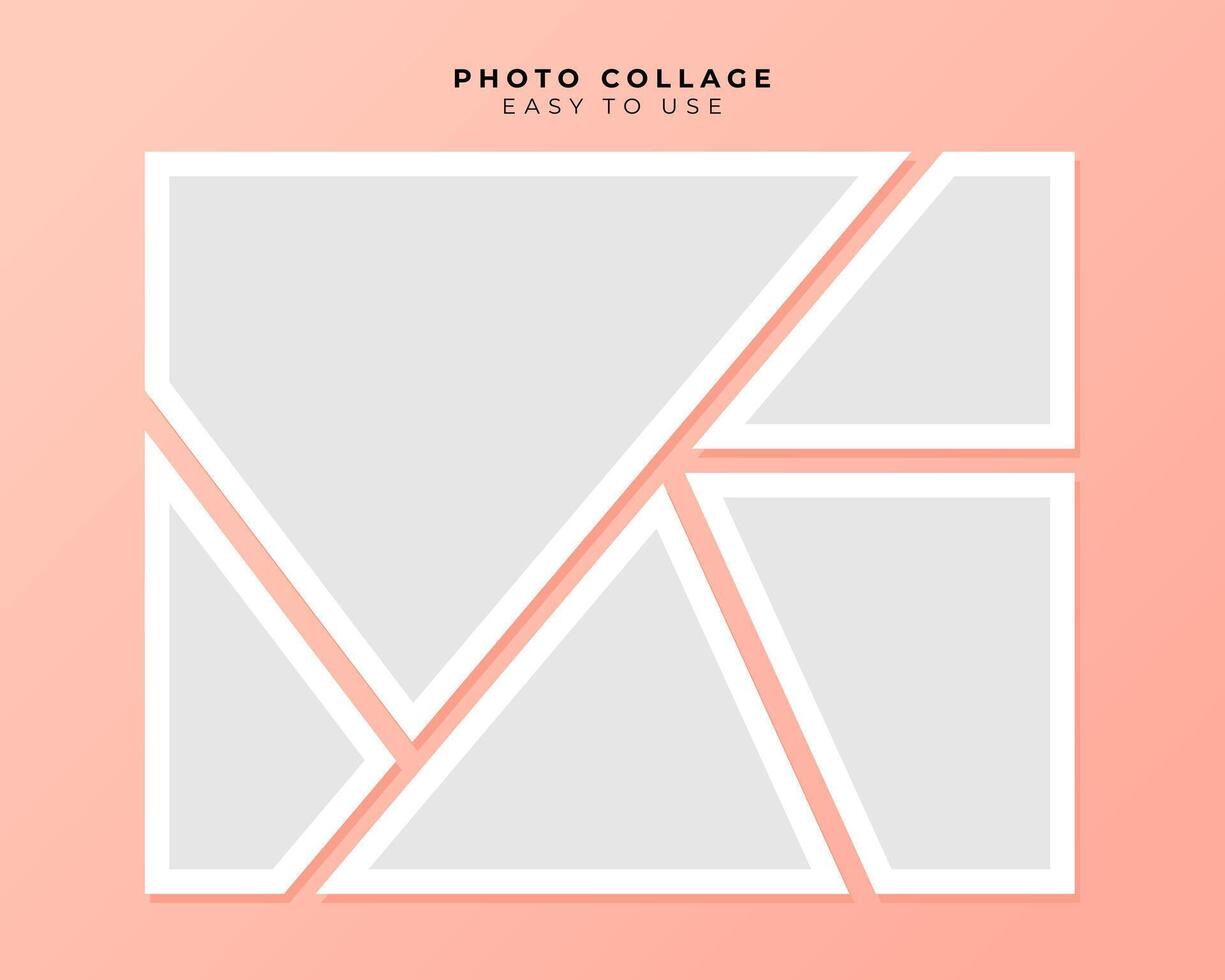 Photo Frame Collage With Flat Design Template vector