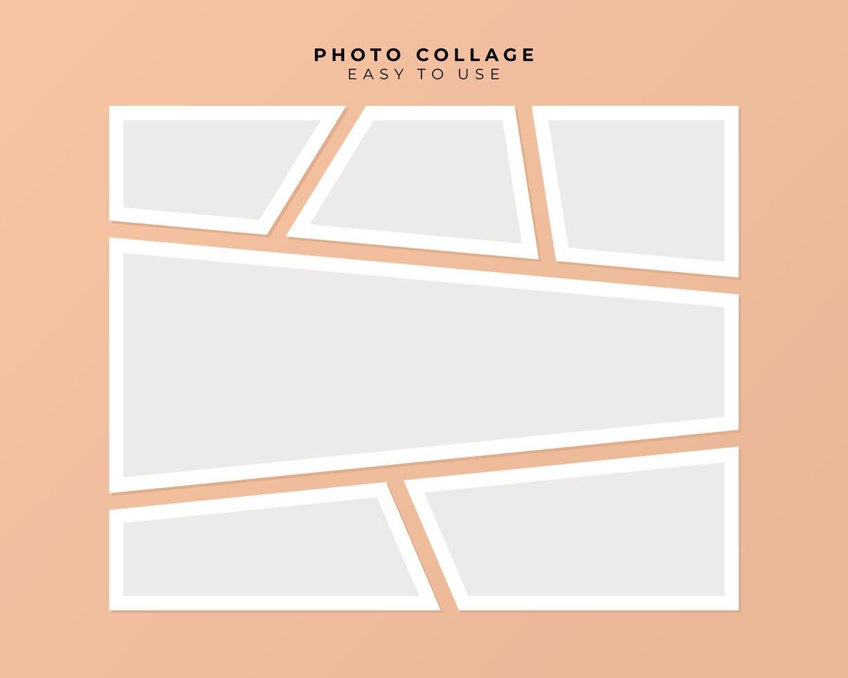 Photo Frame Collage With Flat Design Template vector