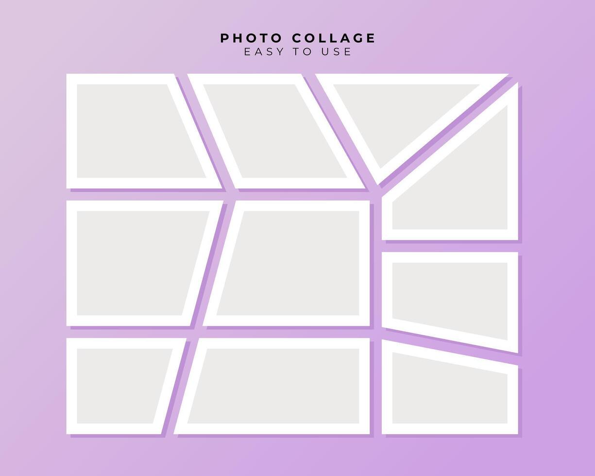 Photo Frame Collage With Flat Design Template vector