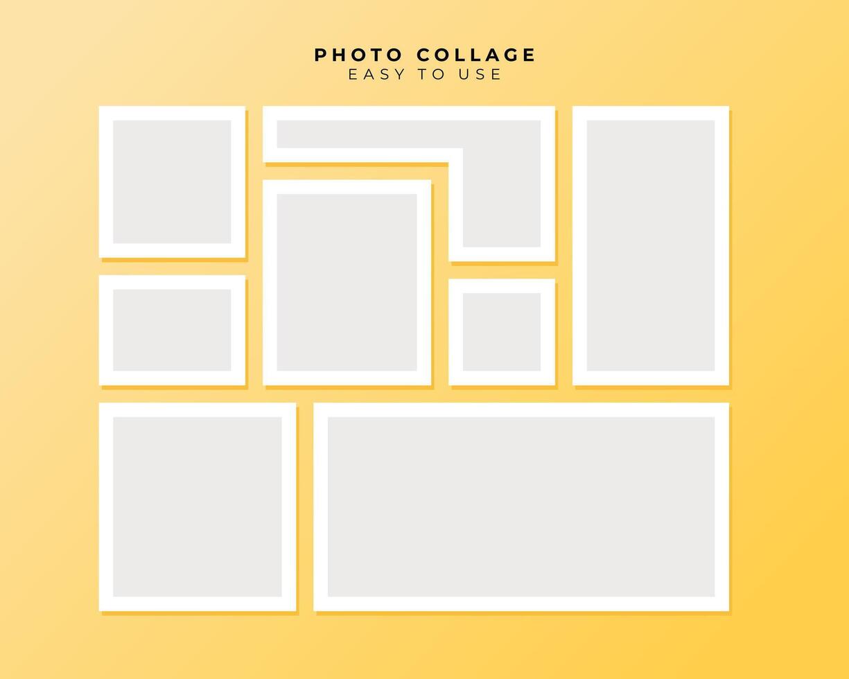 Photo Frame Collage With Flat Design Template vector