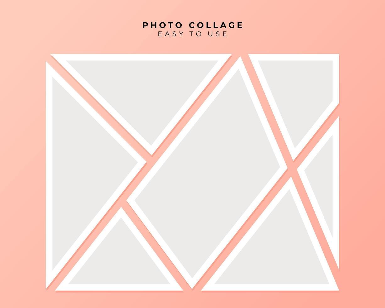 Photo Frame Collage With Flat Design Template vector