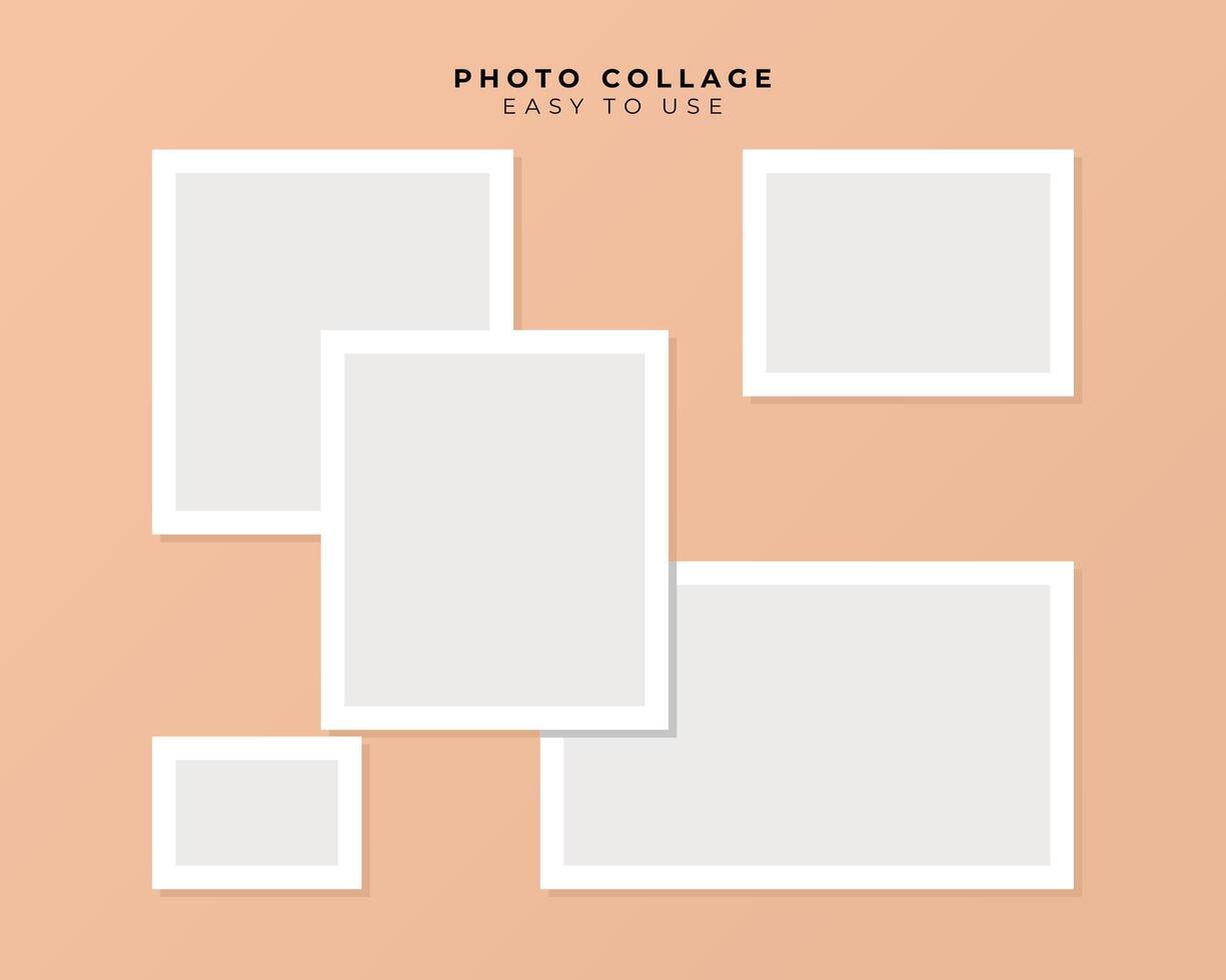 Photo Frame Collage With Flat Design Template vector