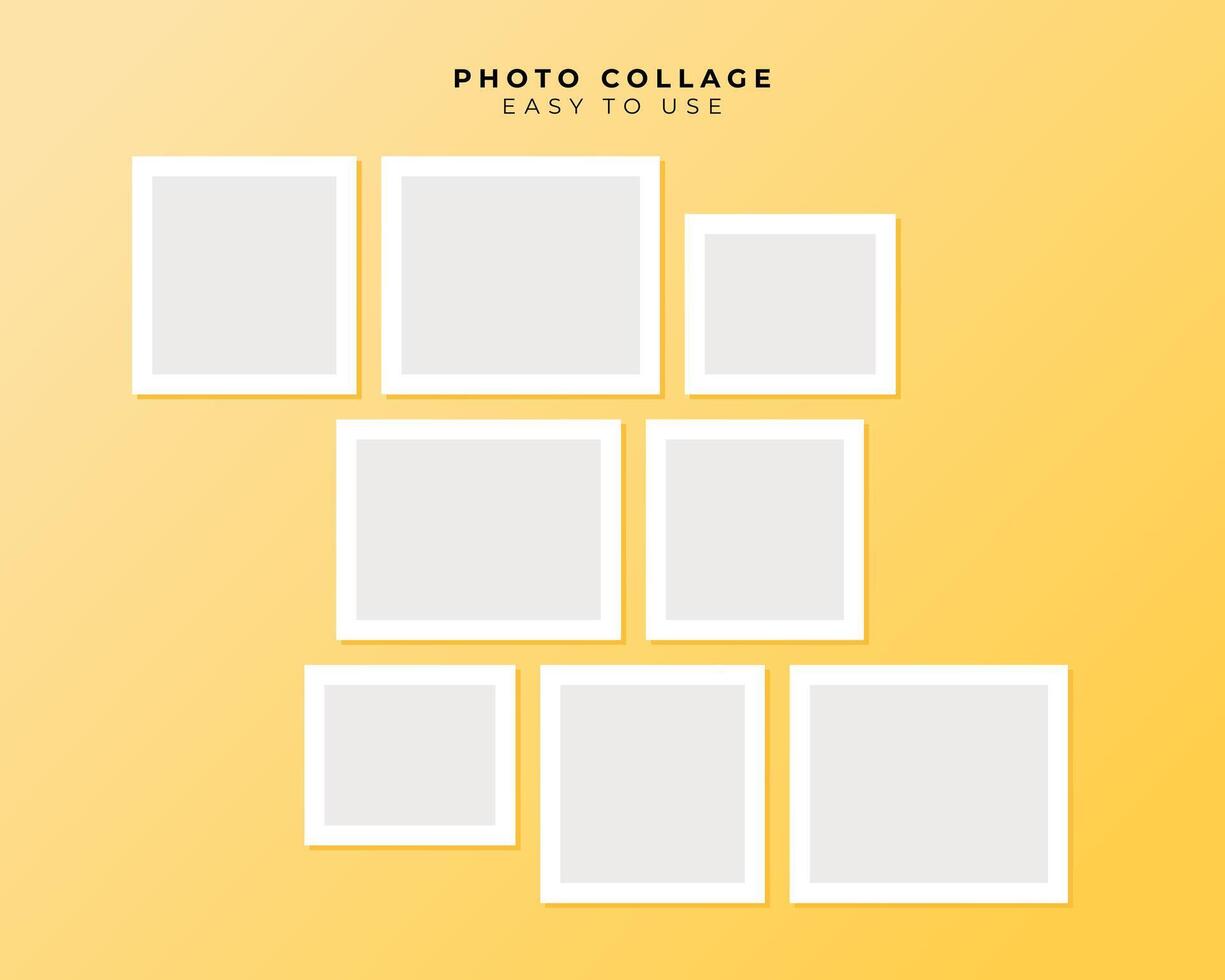 Photo Frame Collage With Flat Design Template vector