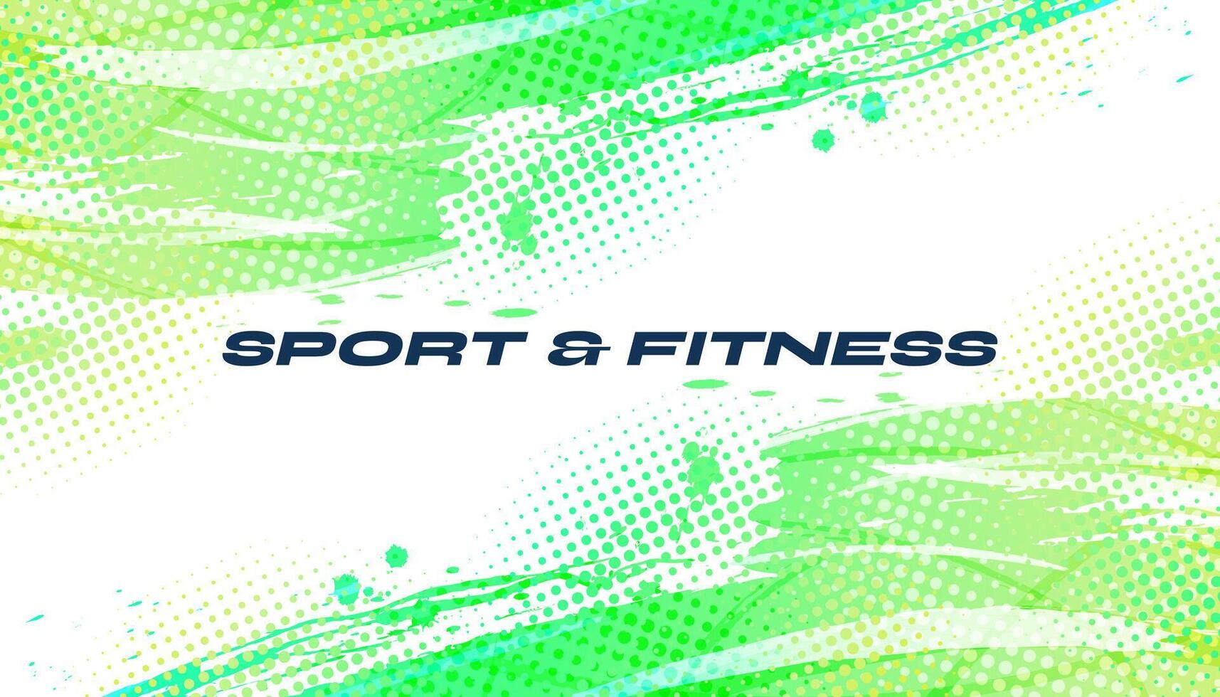 Abstract Sports Background with Green and Yellow Gradient Brushstrokes and Halftone Effect. Dynamic Grunge Background. Scratch and Texture Elements For Design vector