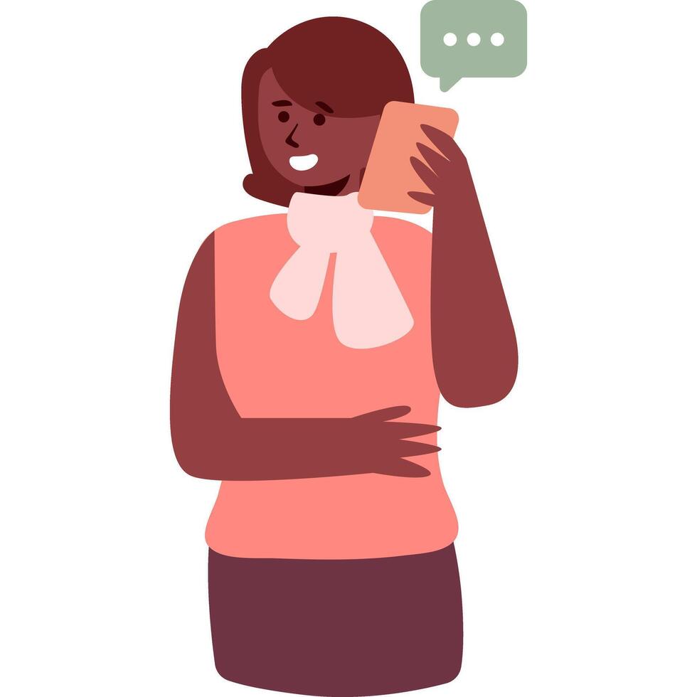 calling flat style character illustration vector