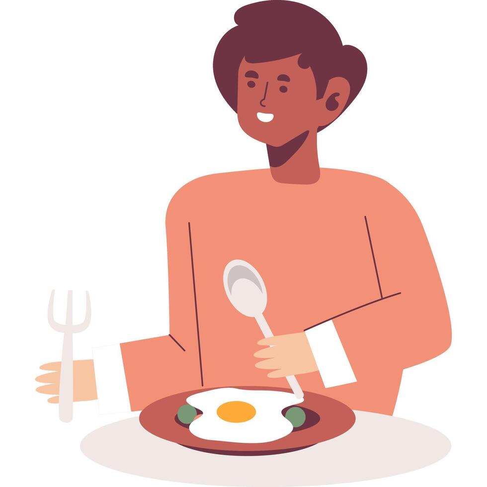 eating flat style character illustration vector