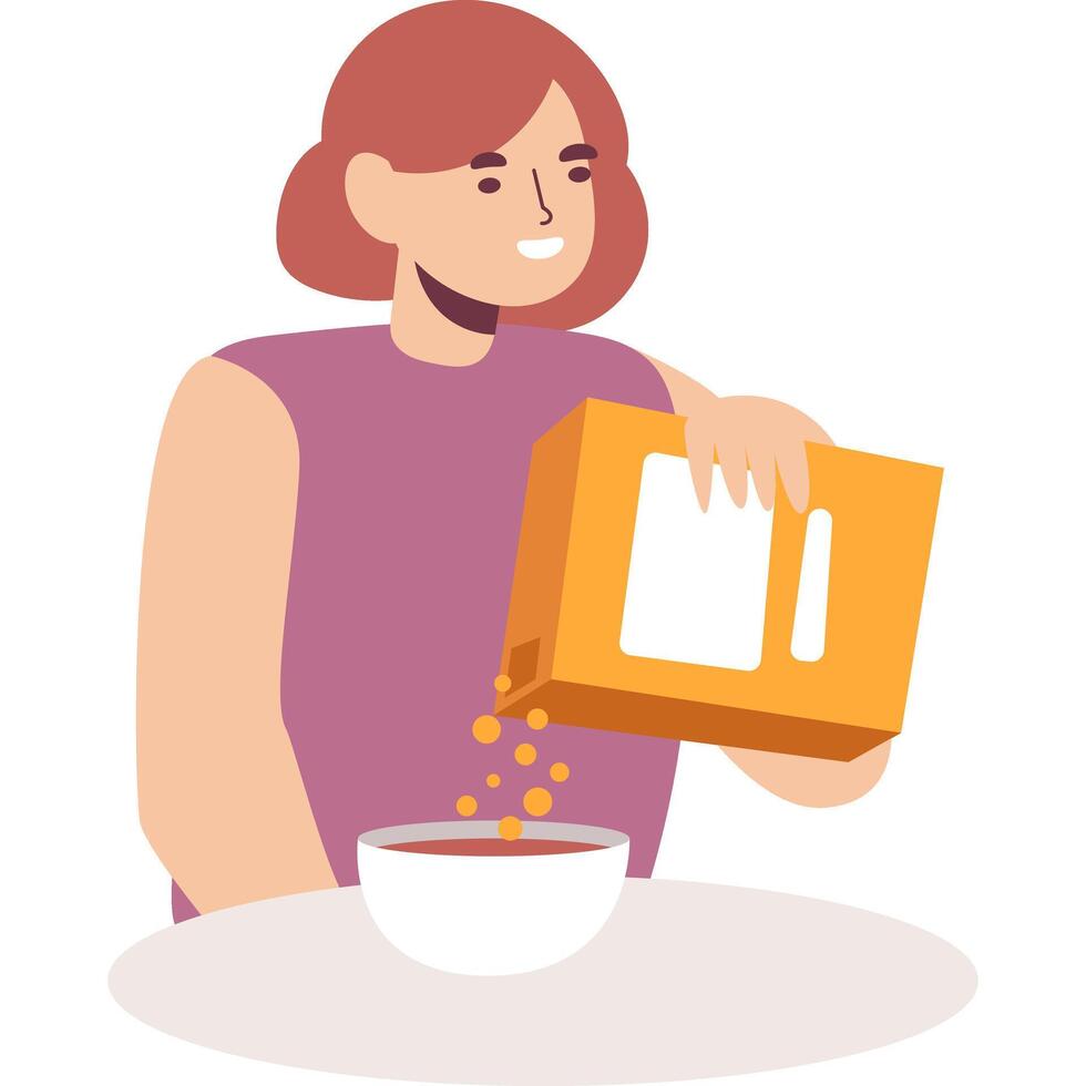 breakfast flat style character illustration vector