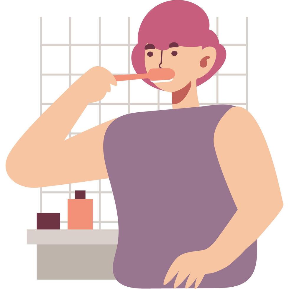 brush flat style character illustration vector