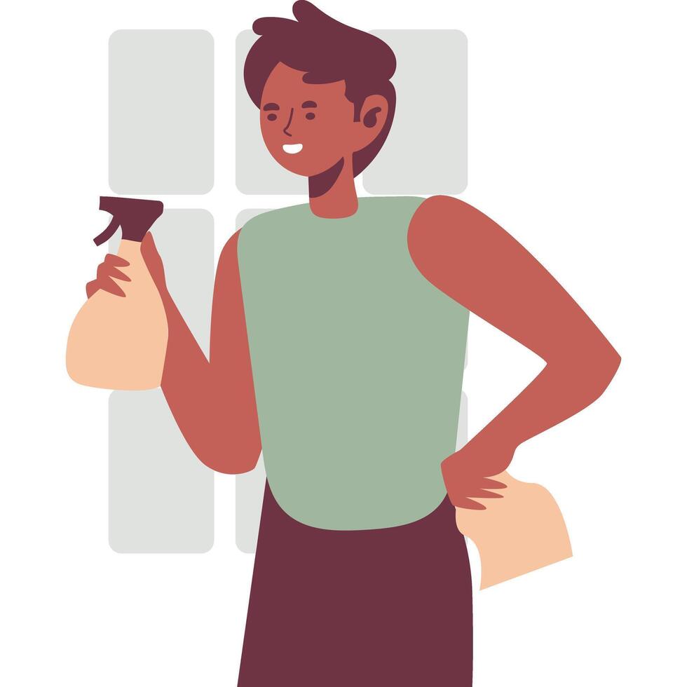 cleaning flat style character illustration vector