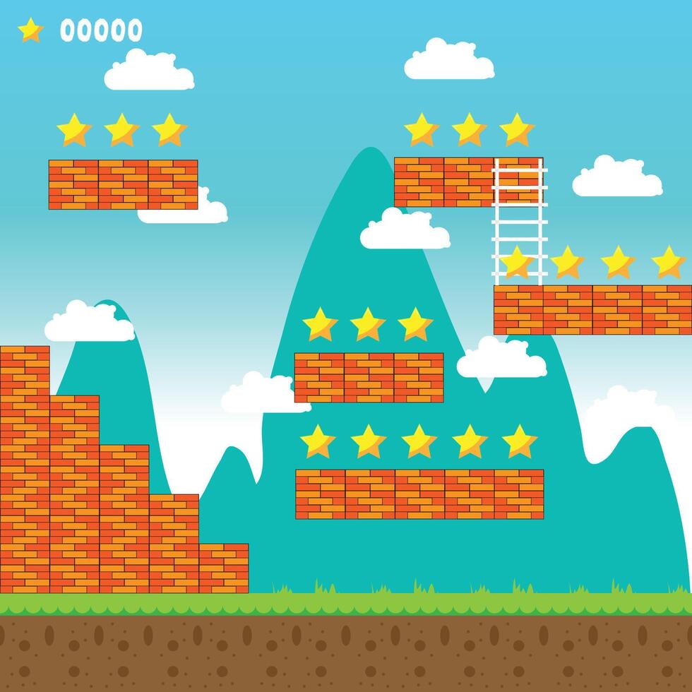 Game Arena Set The Illustration vector