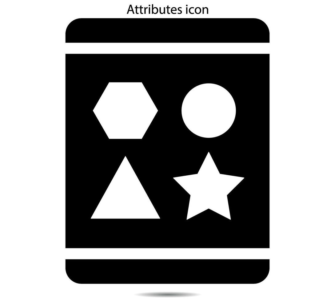 Attributes icon, illustrator on background vector
