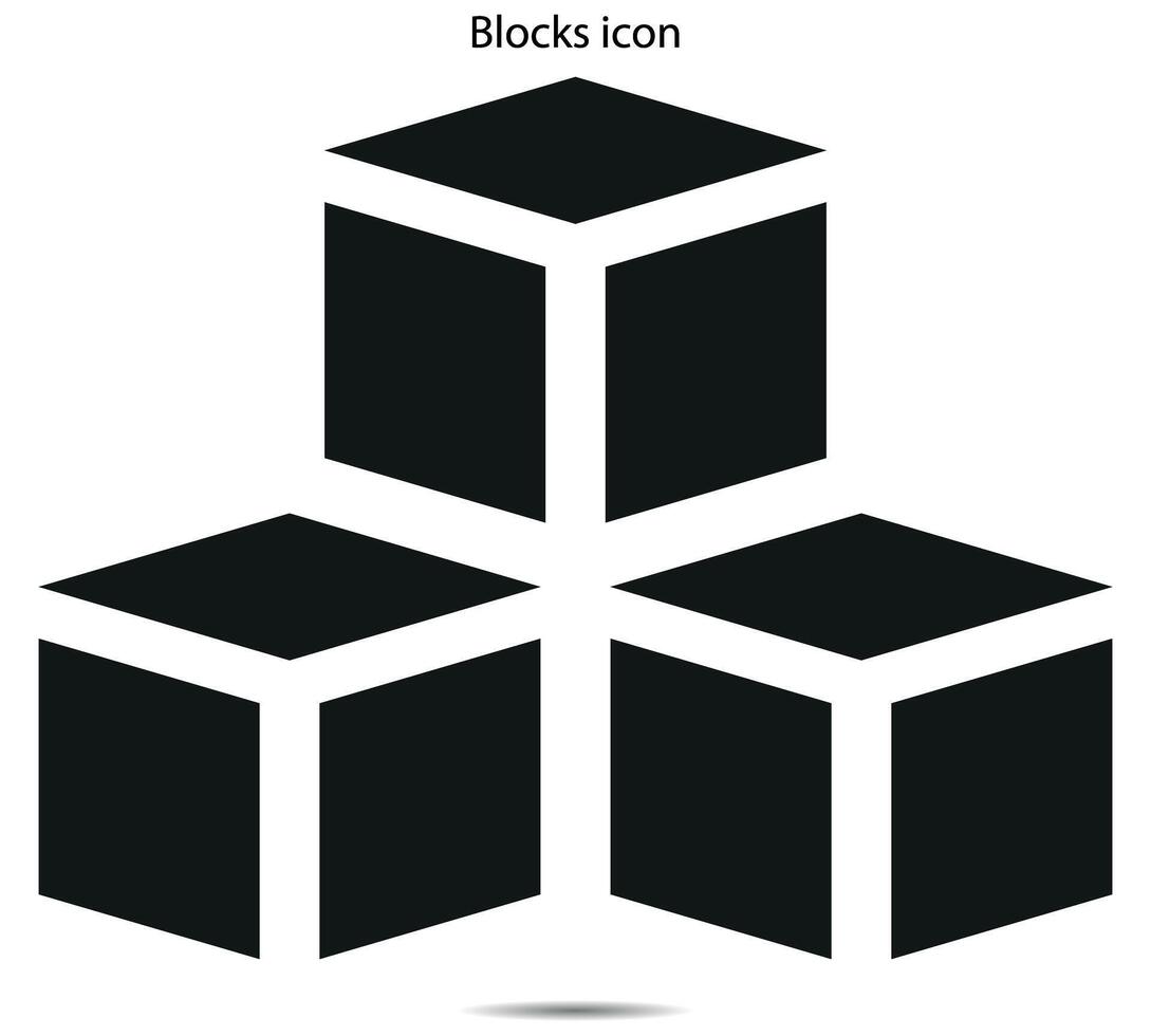 Blocks icon, illustrator on background vector