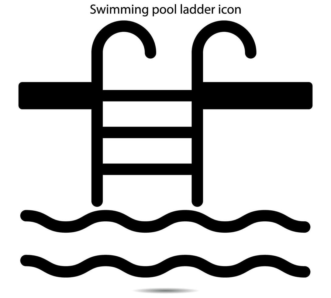 Swimming pool ladder icon vector