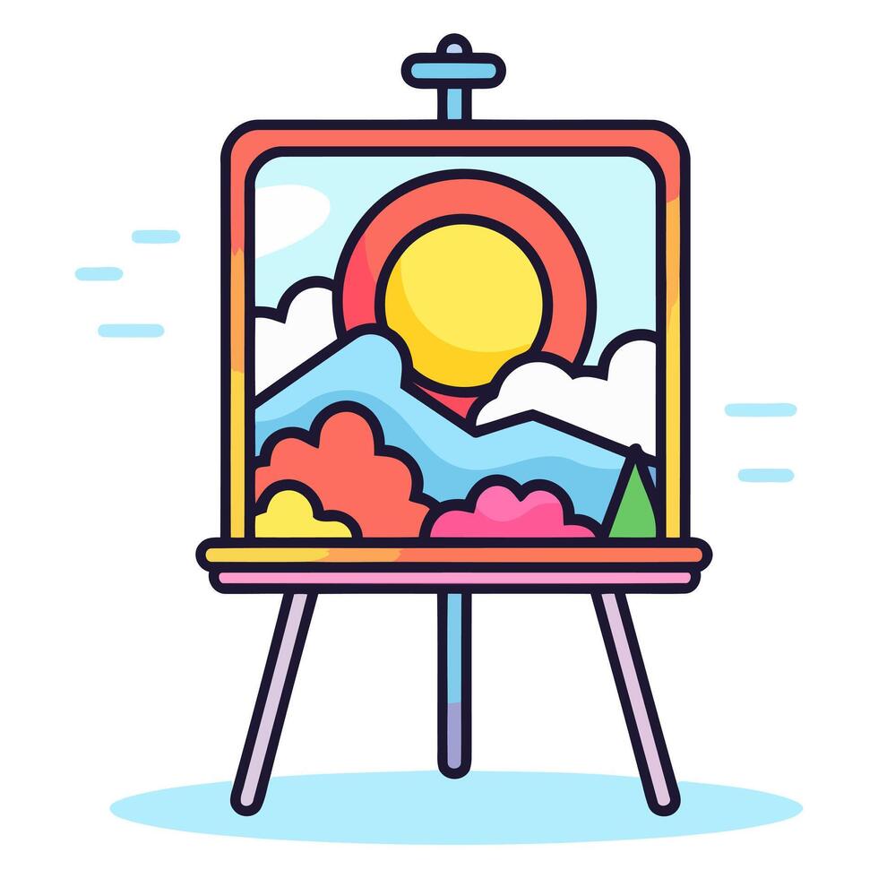 A icon depicting an artwork, ideal for illustrating art themes or creative projects. vector