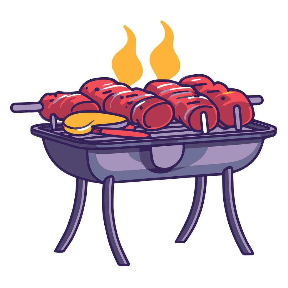 depiction of a sizzling barbecue icon, perfect for grill restaurant logos or picnic-themed designs. vector