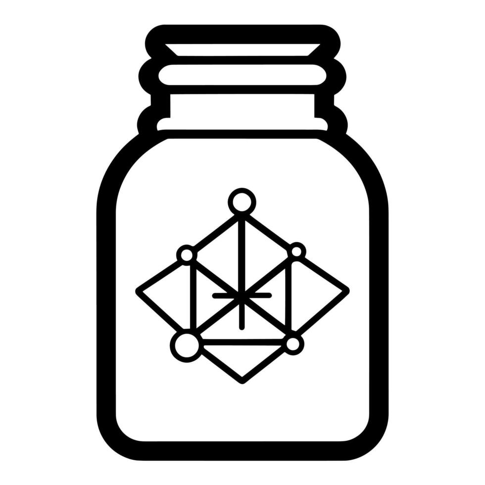 Enchanting magic potion bottle outline, perfect for mystical designs. vector