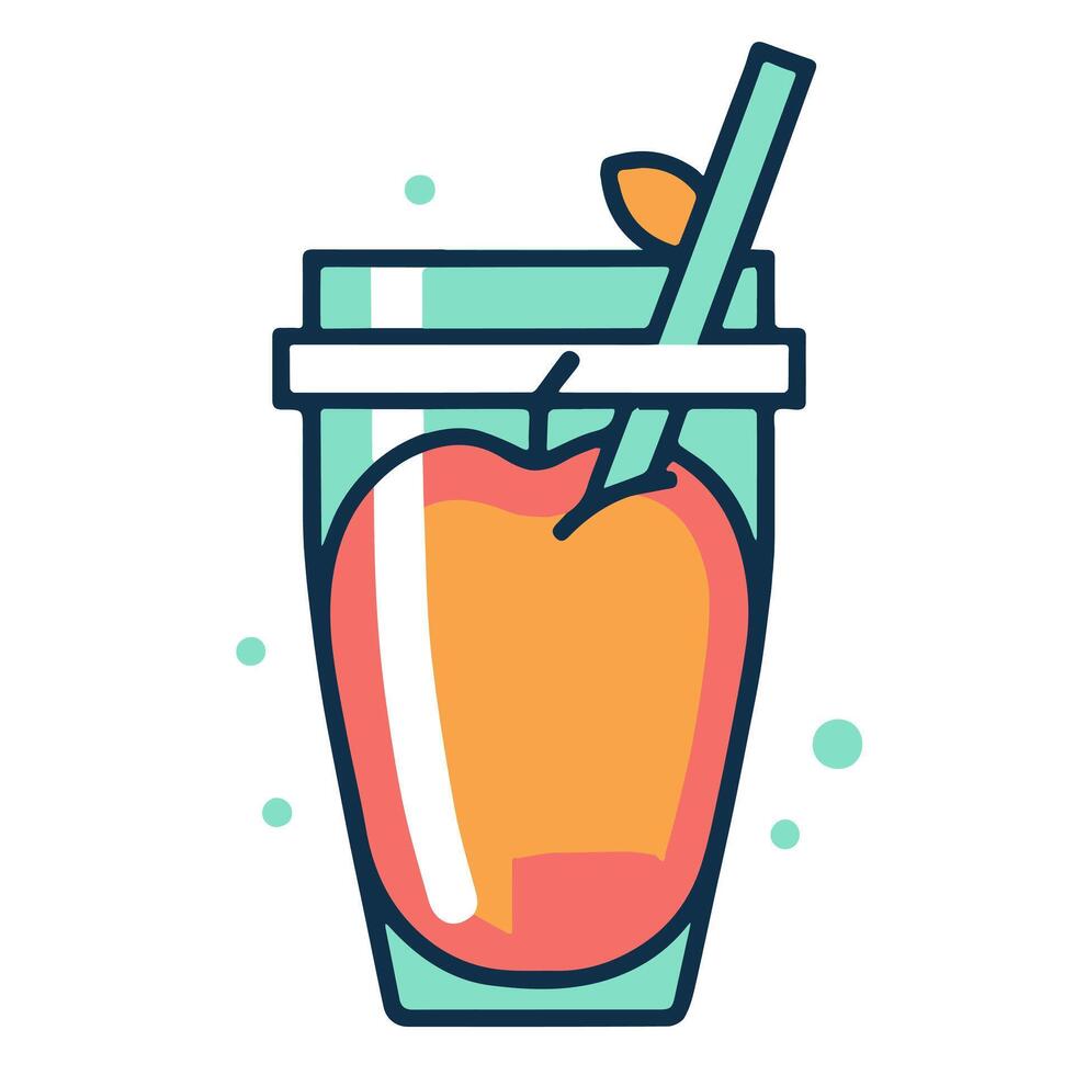 icon showcasing a refreshing glass of apple juice, great for beverage menus or healthy lifestyle designs. vector