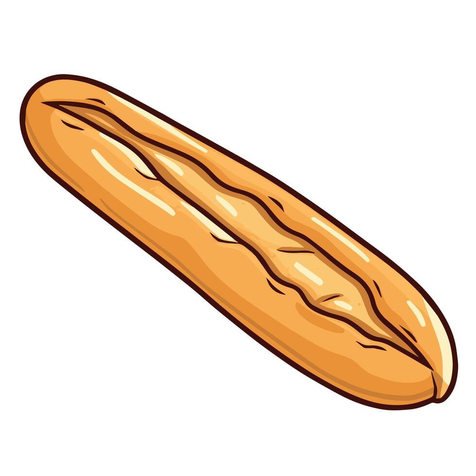 depiction of a classic baguette icon, perfect for bakery logos or culinary designs. vector