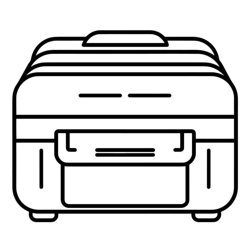 outline icon of a printer. Perfect for office-related designs and printing services. vector