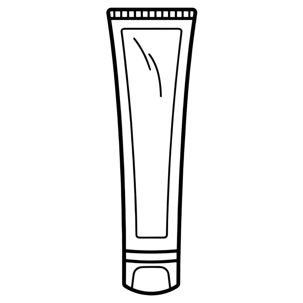 Minimalist icon of a toothpaste tube, ideal for dental designs. vector