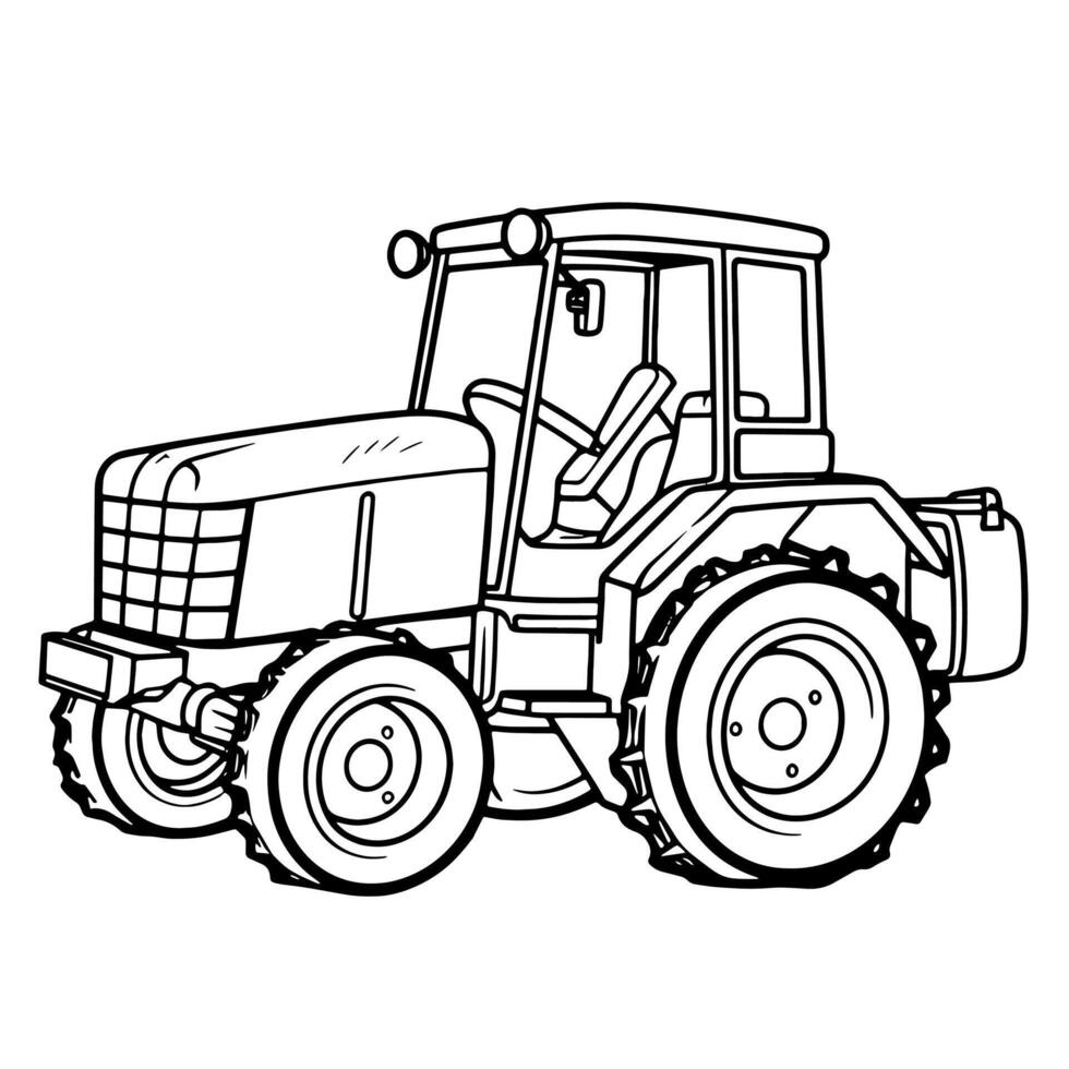 outline icon of a tractor, ideal for agriculture and farming designs. vector