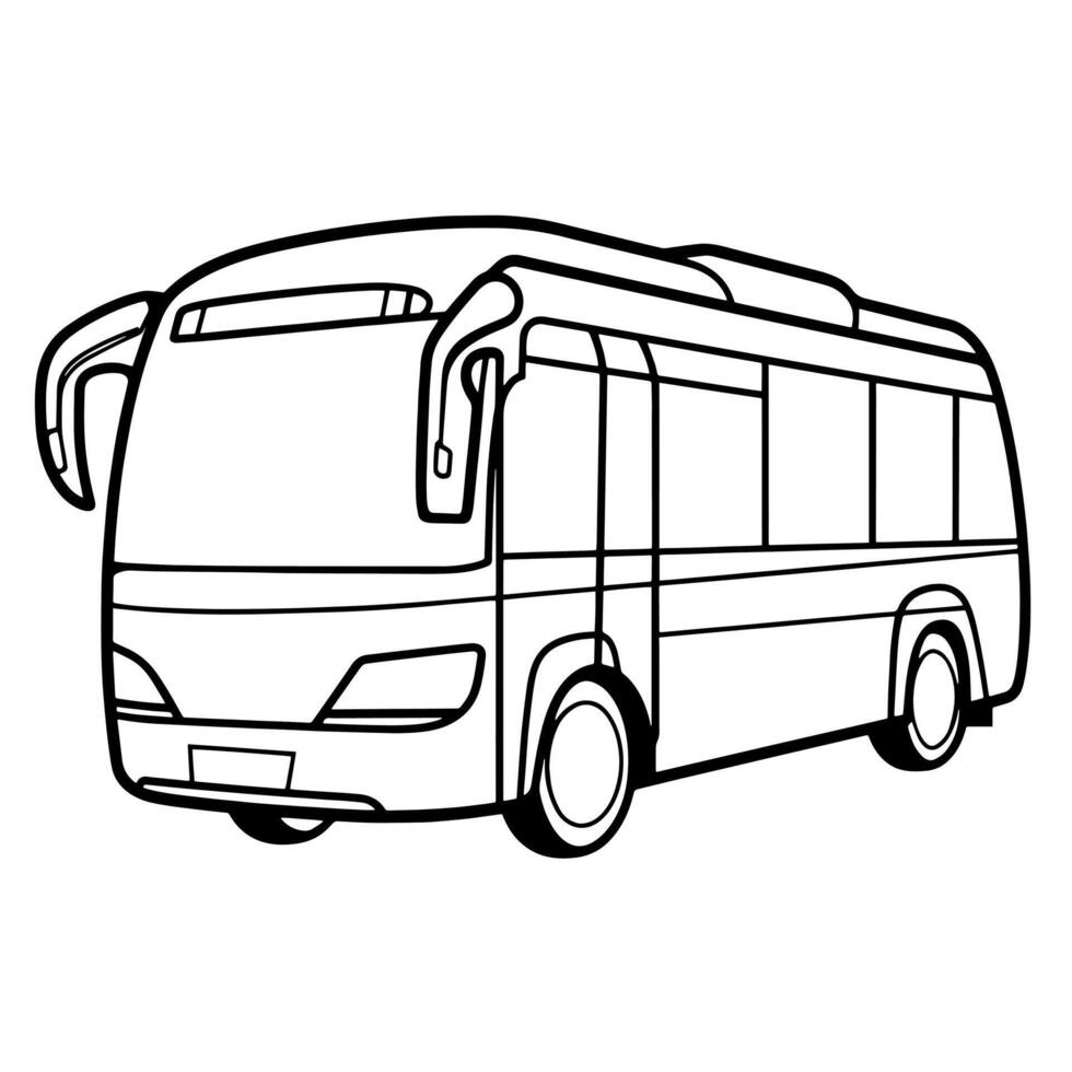 Simple icon of a bus for transportation designs. vector