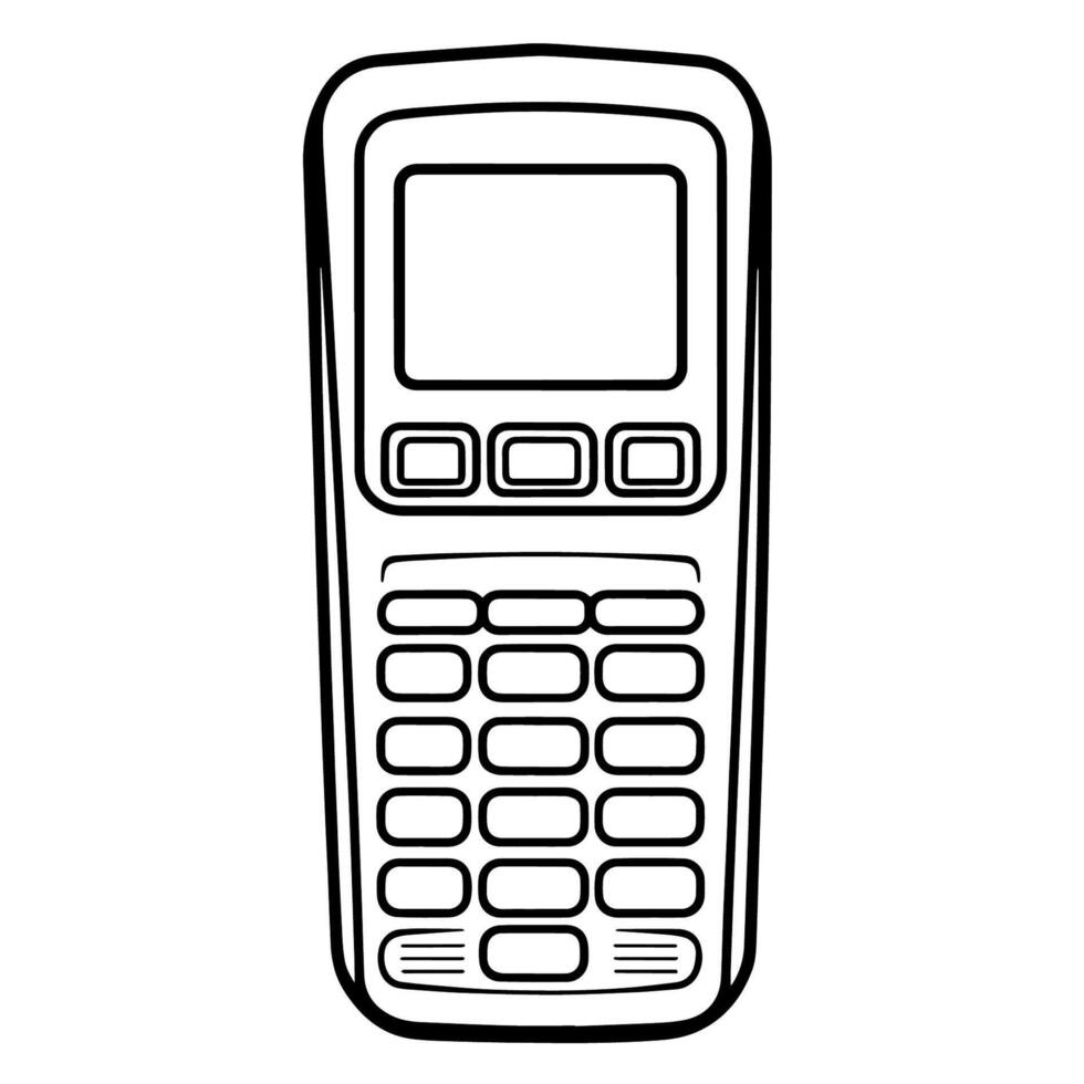 Payment terminal outline icon in format, perfect for financial and transaction-related design projects. vector