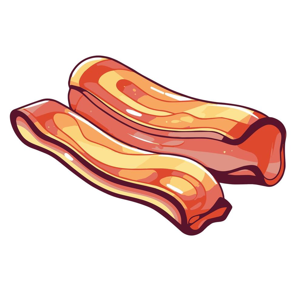 depiction of a savory bacon icon, great for breakfast menus or food packaging designs. vector