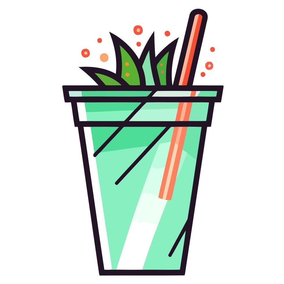 A icon depicting an aloe or agave cactus cut for a fresh drink vector