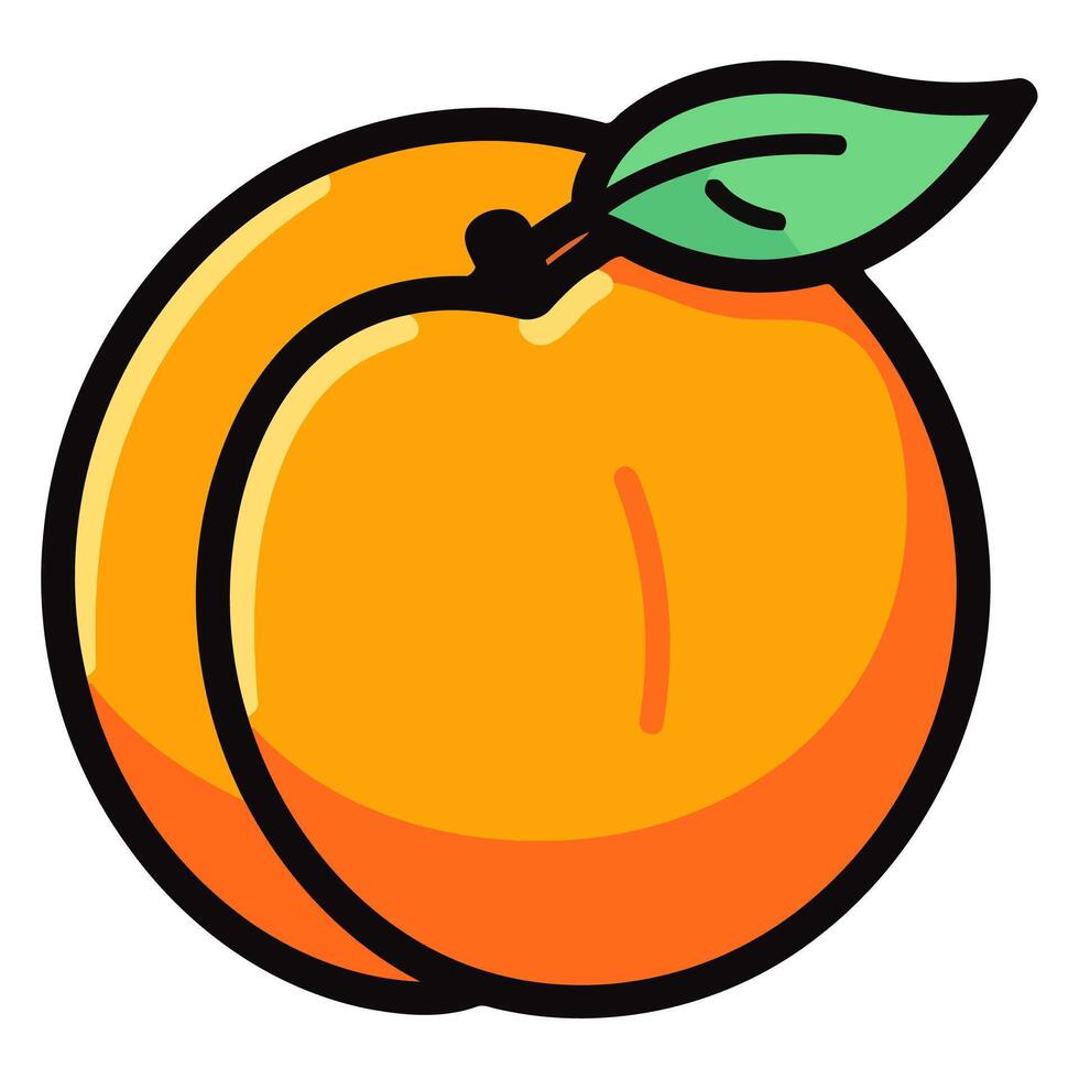 A icon depicting an apricot, ideal for illustrating fruit, food, or healthy eating themes. vector