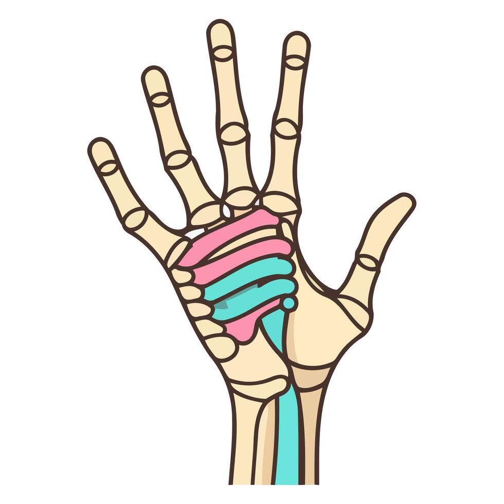 A icon of a skeleton hand with pointed fingers, ideal for Halloween themes or spooky graphics. vector