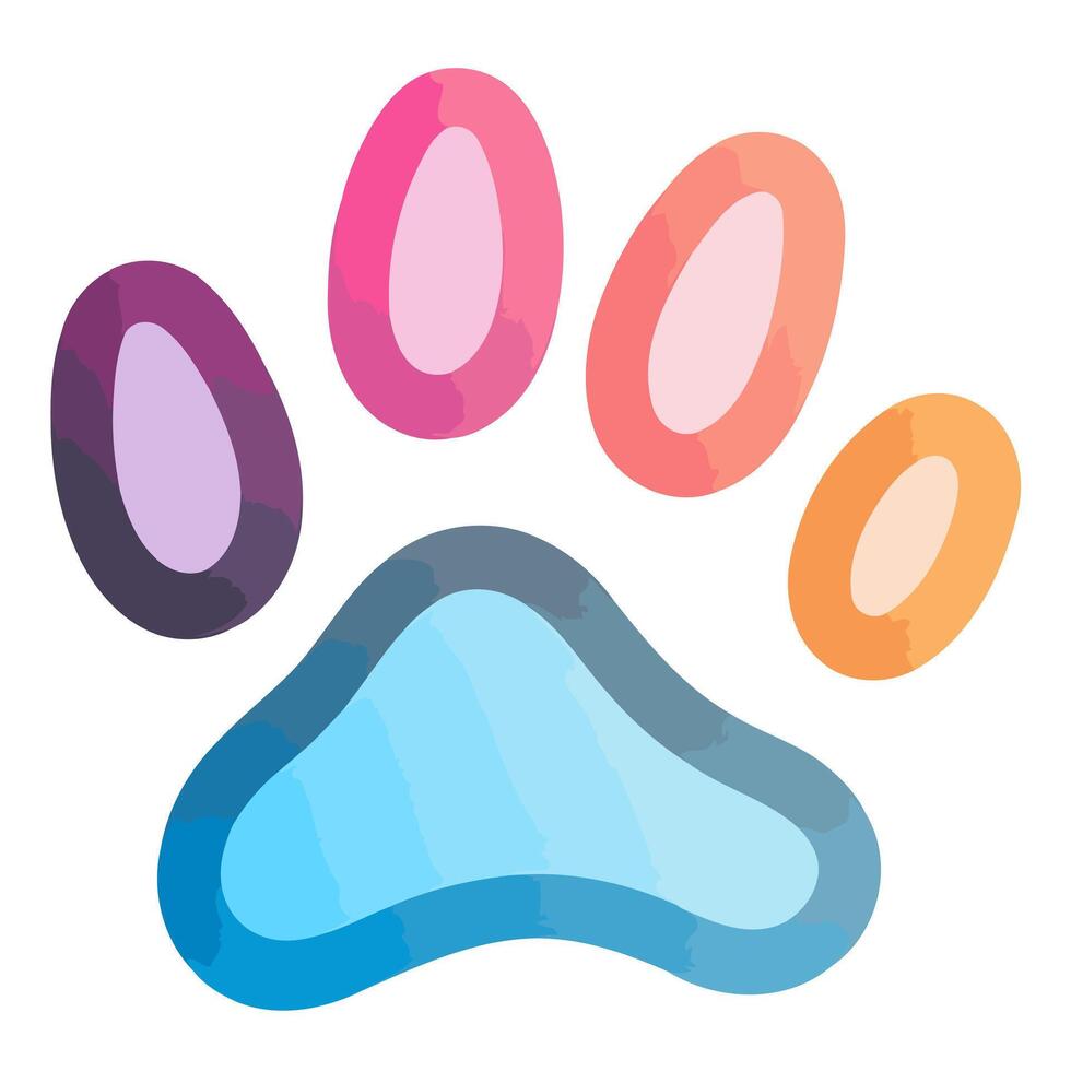 A icon depicting an animal paw print, ideal for illustrating animal related themes or pet friendly graphics. vector
