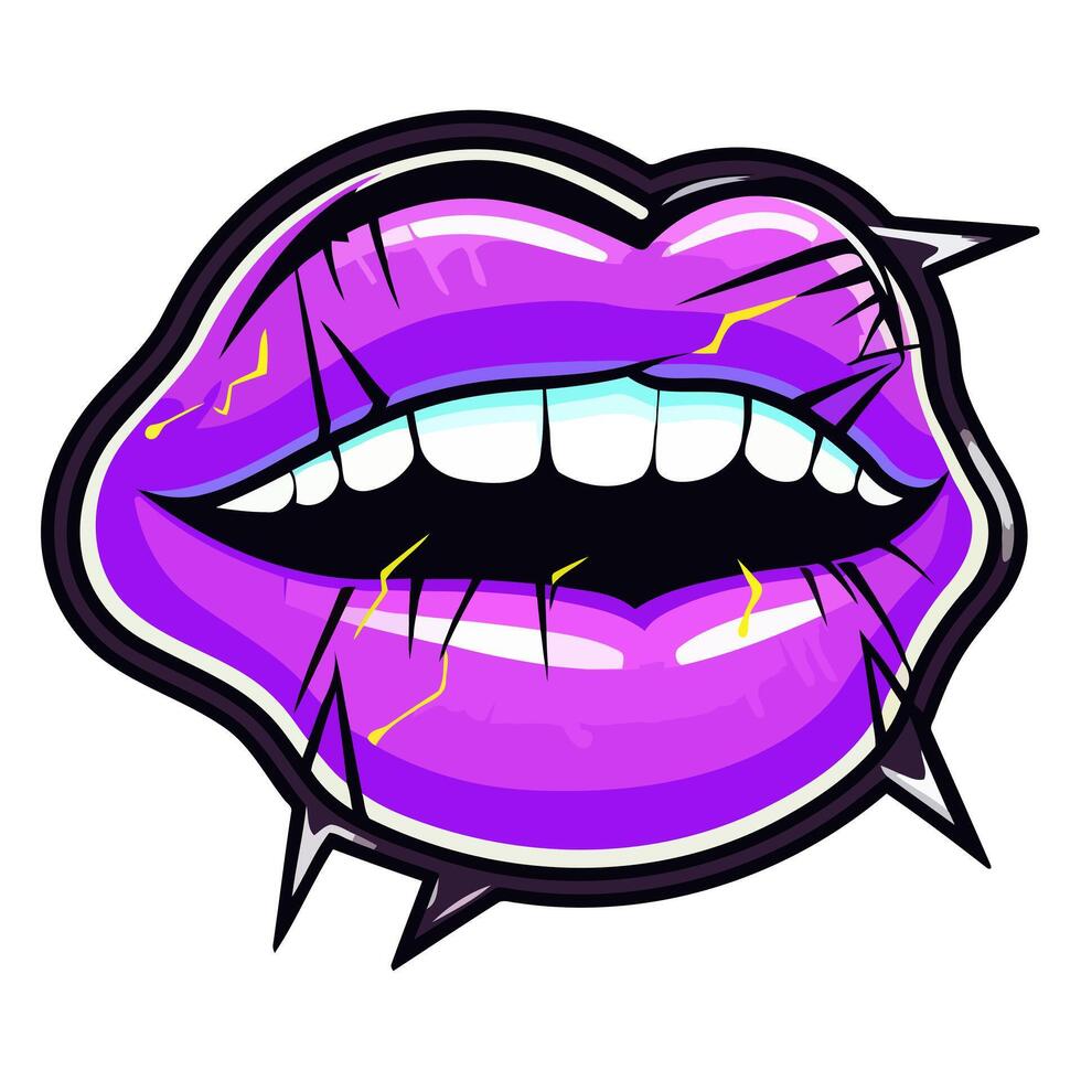A icon depicting Halloween themed lips, ideal for illustrating spooky designs, horror icons vector