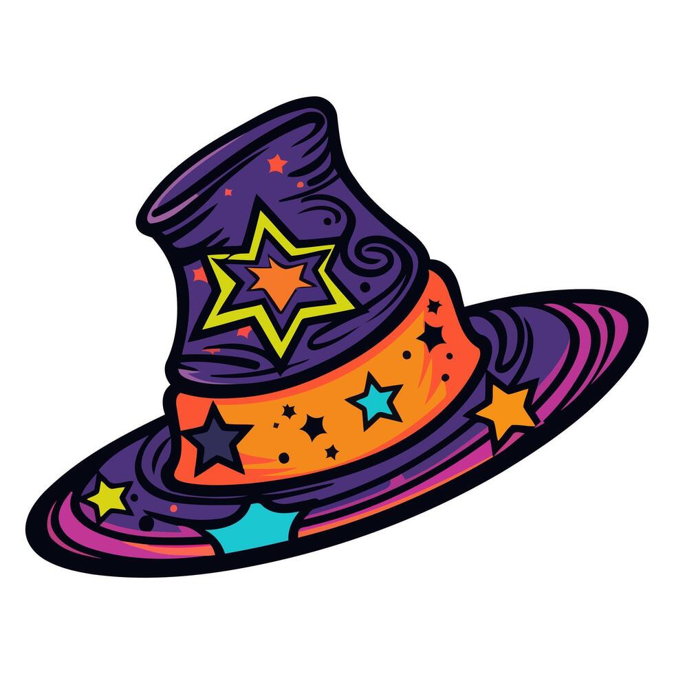 A icon depicting a Halloween witch hat, ideal for illustrating spooky themes, witchcraft symbols vector