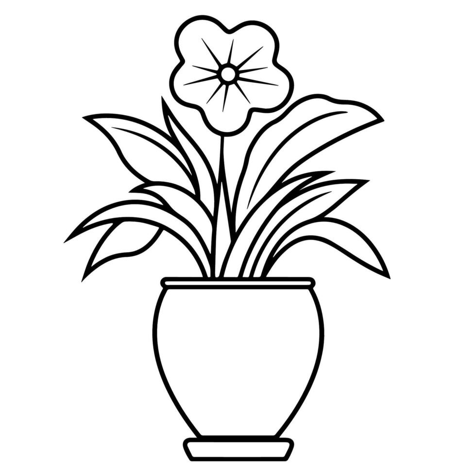 Delicate flower outline icon in format, perfect for various design purposes and creative projects. vector