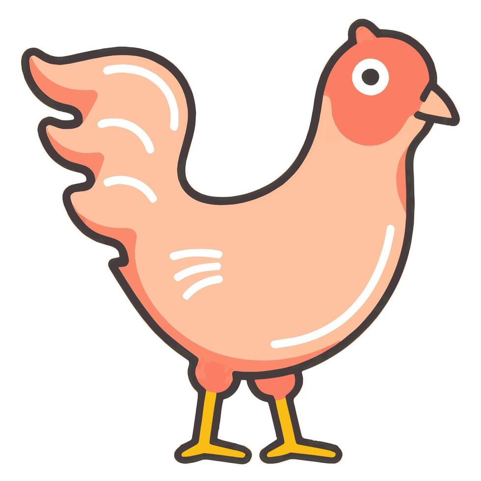 depiction of a chicken icon, perfect for poultry product labels or culinary designs. vector