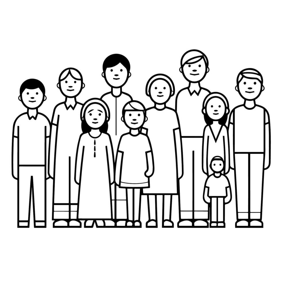 Family outline icon in format, suitable for diverse design projects and applications. vector