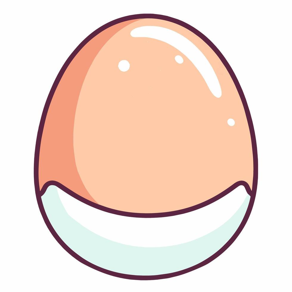 depiction of a boiled egg icon, perfect for breakfast menus or culinary designs. vector